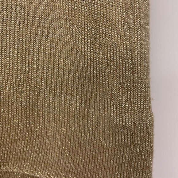 Vintage Patrick Tricot Women's Metallic Gold Sweater Size L. Short Sleeve. - Picture 6 of 6